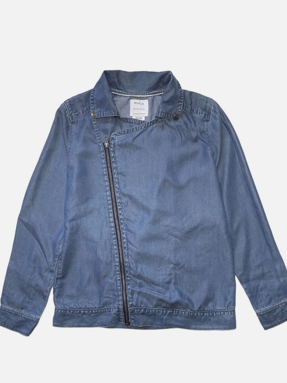 RVCA Blue Denim Moto Jacket